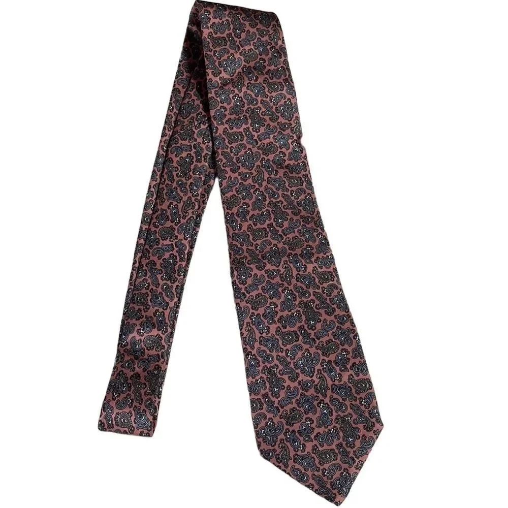 Oleg Cassini Mens Vintage Pink Paisley Dress Tie 42”